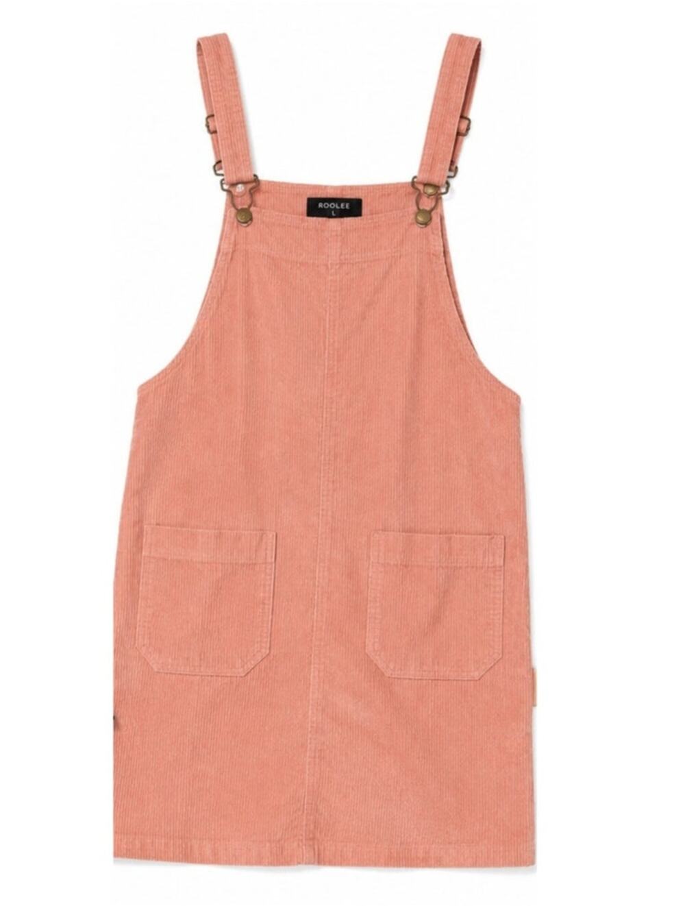 Roolee Pink Pinafore Oaklee Corduroy Overall Jumper Dress Women's Large